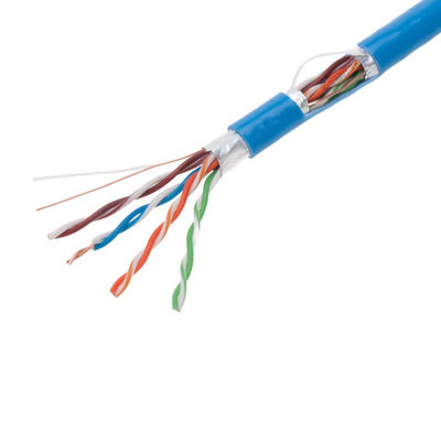 Cáp FTP CAT6 0,57mm màu xanh lam, Cáp Cat6 bằng đồng nguyên chất thực tế