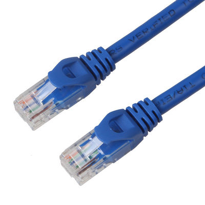 Dây nối 24AWG Blue Cat6 Áo khoác PVC BC7 / 0.2 UTP với đầu nối 8P8C