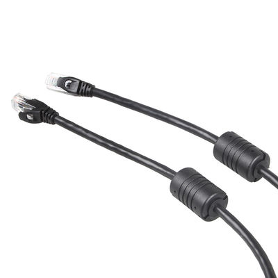 Cáp Ethernet đen 24AWG Cat 6, Đầu nối RJ45 Dây Ethernet 100 Ft