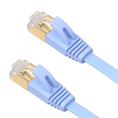 Cáp Lan Ethernet phẳng 4 Ft Cat6 Màu xanh lam với đầu nối Rj45 Snagless được bảo vệ bằng vàng