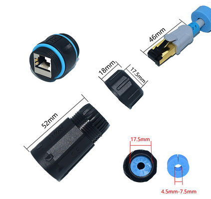 Đầu nối chống nước nội tuyến IP68 ngoài trời CAT6 STP Nữ sang Nữ