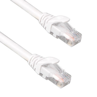 Dây vá UTP Cat6 màu trắng Áo khoác 24AWG 7 / 0.2 PVC LSZH có đầu nối RJ45