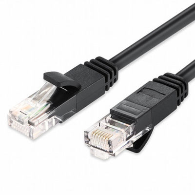 Cáp dây nối CCA UTP FTP Cat5e màu đen với đầu nối nam RJ45