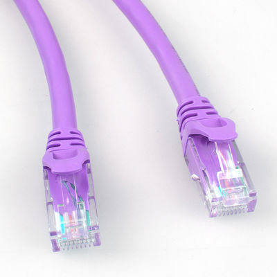 Rj45 Màu tím Cat6a Patch Cord Cách điện HDPE cho màn hình LED mạng