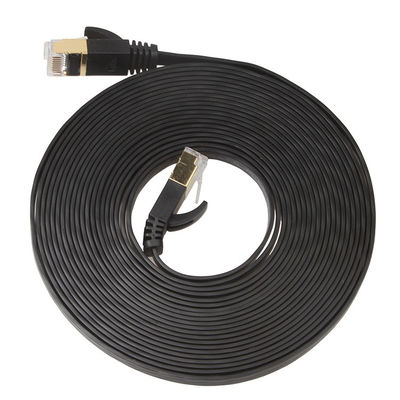 Cáp vá phẳng UTP được bảo vệ Cat 6 Đồng 1 mét Rj45 Màu đen