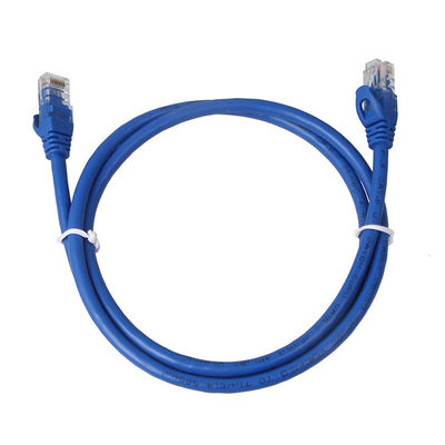 Dây nối 24AWG Blue Cat6 Áo khoác PVC BC7 / 0.2 UTP với đầu nối 8P8C