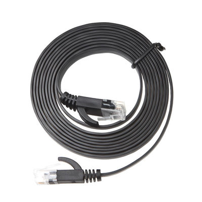 Cáp mạng Internet phẳng ổn định thời tiết, Cáp máy tính Black Cat 6 Patch