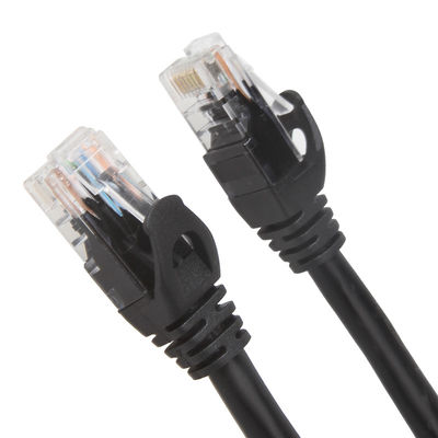 Dây nối Cat6 Cat6a màu đen cho Gigabit Ethernet 650MHz 100W PoE RJ45 UTP