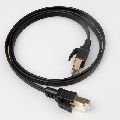 Cáp vá SFTP RJ45 Cat8 phẳng 40Gbps 2000Mhz Màu đen bền