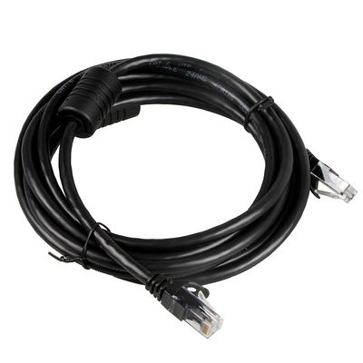 Cáp Ethernet đen 24AWG Cat 6, Đầu nối RJ45 Dây Ethernet 100 Ft