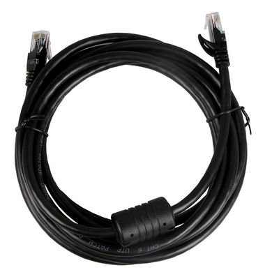 Cáp Ethernet đen 24AWG Cat 6, Đầu nối RJ45 Dây Ethernet 100 Ft