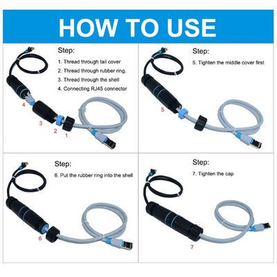 Đầu nối chống nước nội tuyến IP68 ngoài trời CAT6 STP Nữ sang Nữ