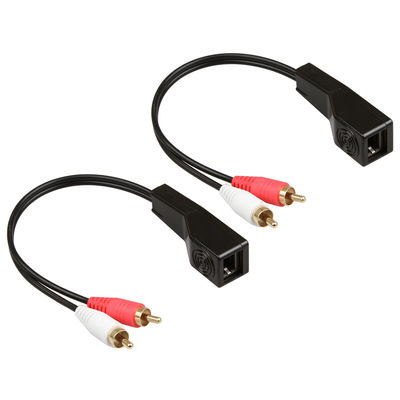 Cat7 Cat8 Lắp ráp dây tùy chỉnh Âm thanh nổi 2 RCA đến Âm thanh nổi 2 Đồng trần