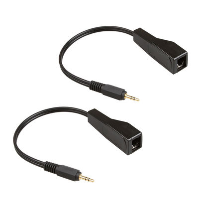 Cat5 Cat6 Cụm dây tùy chỉnh Âm thanh nổi 3,5 mm đến Bộ mở rộng âm thanh nữ RJ45