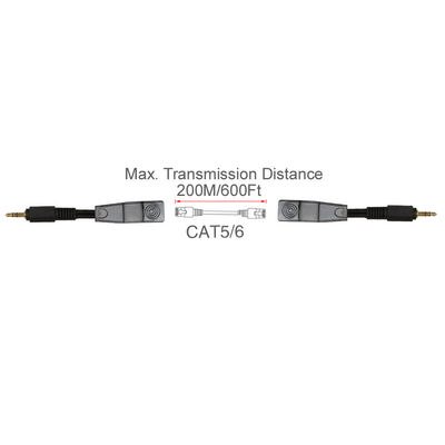 Cat5 Cat6 Cụm dây tùy chỉnh Âm thanh nổi 3,5 mm đến Bộ mở rộng âm thanh nữ RJ45