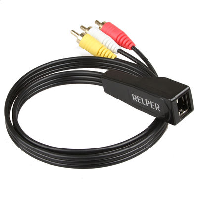 Cáp mở rộng âm thanh 3 RCA nữ ổn định, Bộ chuyển đổi đa năng từ RCA sang RJ45