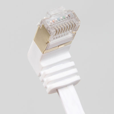 Cáp Ethernet Cat6 phẳng màu trắng ổn định, dây Gigabit Ethernet thực tế