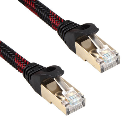 AWG 28 Cáp Lan bện màu đỏ đen, Dây vá ổn định tốc độ cao Cat 7