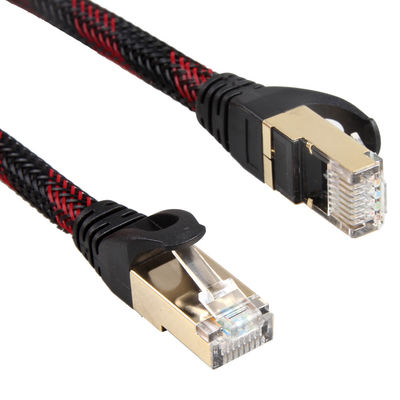 AWG 28 Cáp Lan bện màu đỏ đen, Dây vá ổn định tốc độ cao Cat 7