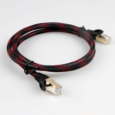 AWG 28 Cáp Lan bện màu đỏ đen, Dây vá ổn định tốc độ cao Cat 7