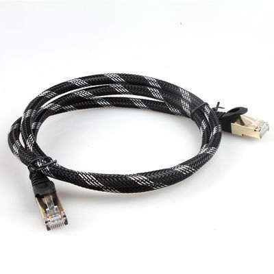 Cáp Ethernet bện Cat 7 Nylon Đen Trắng Bền thời tiết
