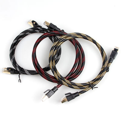 Cáp Ethernet bện Cat 7 Nylon Đen Trắng Bền thời tiết