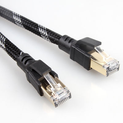 Cáp Patch Cat8 trong nhà ngoài trời bện nylon 26AWG 40Gbps 2000MHz S/FTP