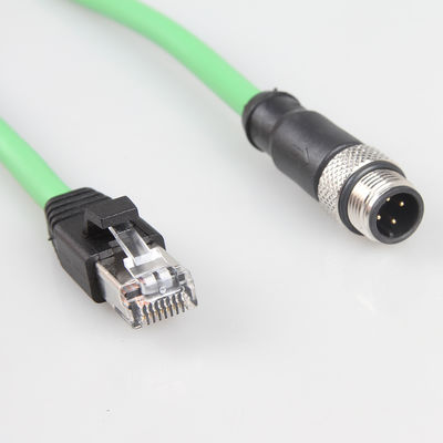 Cáp Ethernet công nghiệp camera màu xanh lá cây M12 4Pin đến RJ45 Gigabit ổn định