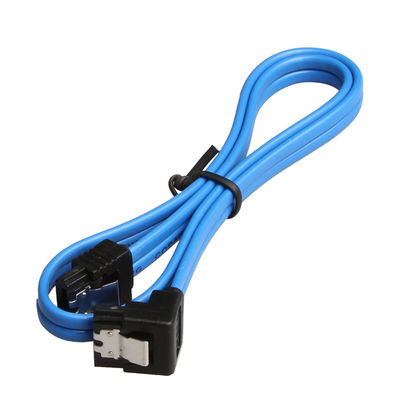 Màu xanh da trời Cáp SATA 3 6GB S thực tế có chốt khóa thẳng đến phích cắm 90 độ