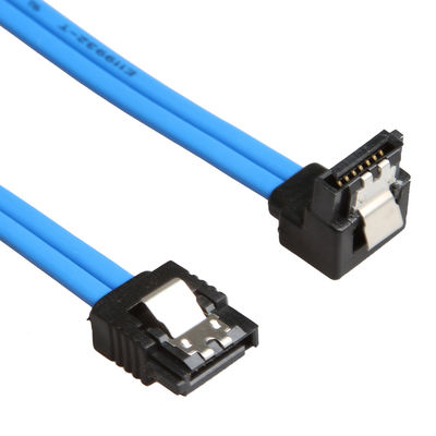 Màu xanh da trời Cáp SATA 3 6GB S thực tế có chốt khóa thẳng đến phích cắm 90 độ