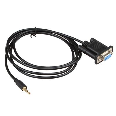 Cáp khai thác dây RS232 màu đen DB9Pin Nữ sang DC 3,5 mm Ổn định