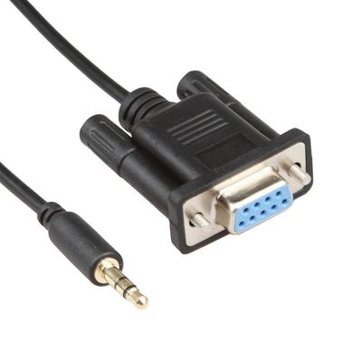 Cáp khai thác dây RS232 màu đen DB9Pin Nữ sang DC 3,5 mm Ổn định