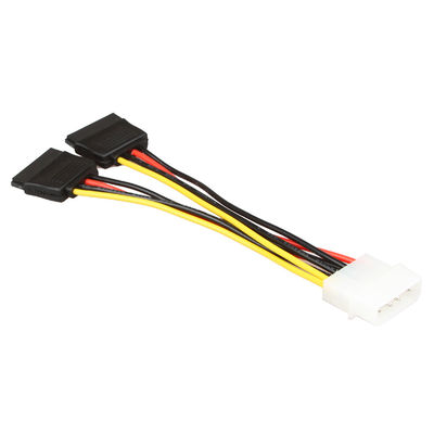 Cáp khai thác dây điện OEM SATA Cáp nối SATA 1 đến 2 4 chân Molex đến 2