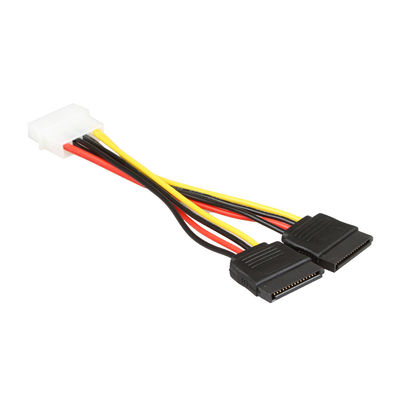 Cáp khai thác dây điện OEM SATA Cáp nối SATA 1 đến 2 4 chân Molex đến 2