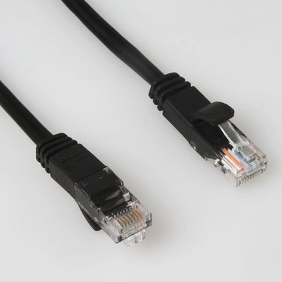 Cáp dây nối CCA UTP FTP Cat5e màu đen với đầu nối nam RJ45
