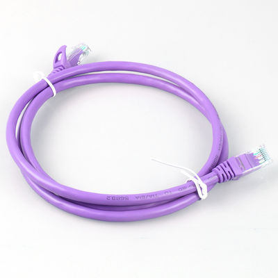 Rj45 Màu tím Cat6a Patch Cord Cách điện HDPE cho màn hình LED mạng