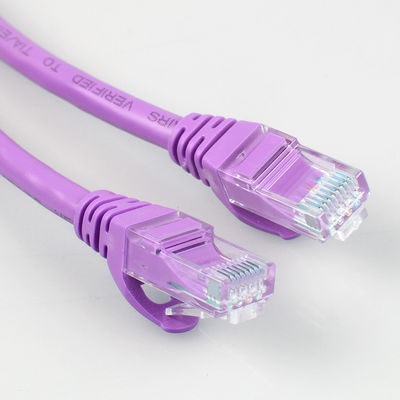 Rj45 Màu tím Cat6a Patch Cord Cách điện HDPE cho màn hình LED mạng