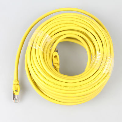 Cáp SSTP Cat7 ngoài trời màu vàng, Dây vá LSZH 26AWG thực tế