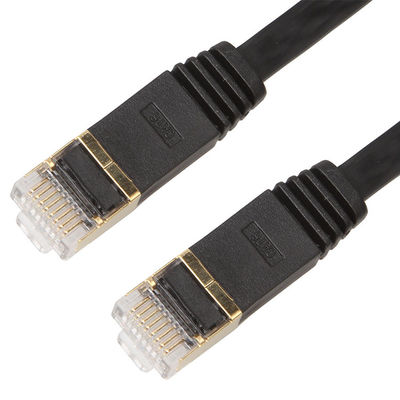 Cáp vá phẳng UTP được bảo vệ Cat 6 Đồng 1 mét Rj45 Màu đen