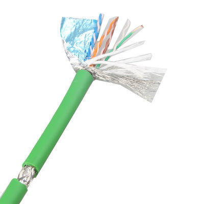 Cáp Ethernet RJ45 màu xanh lá cây PVC Cat 5e SFTP AWG26 có tính linh hoạt cao cho các ứng dụng công nghiệp